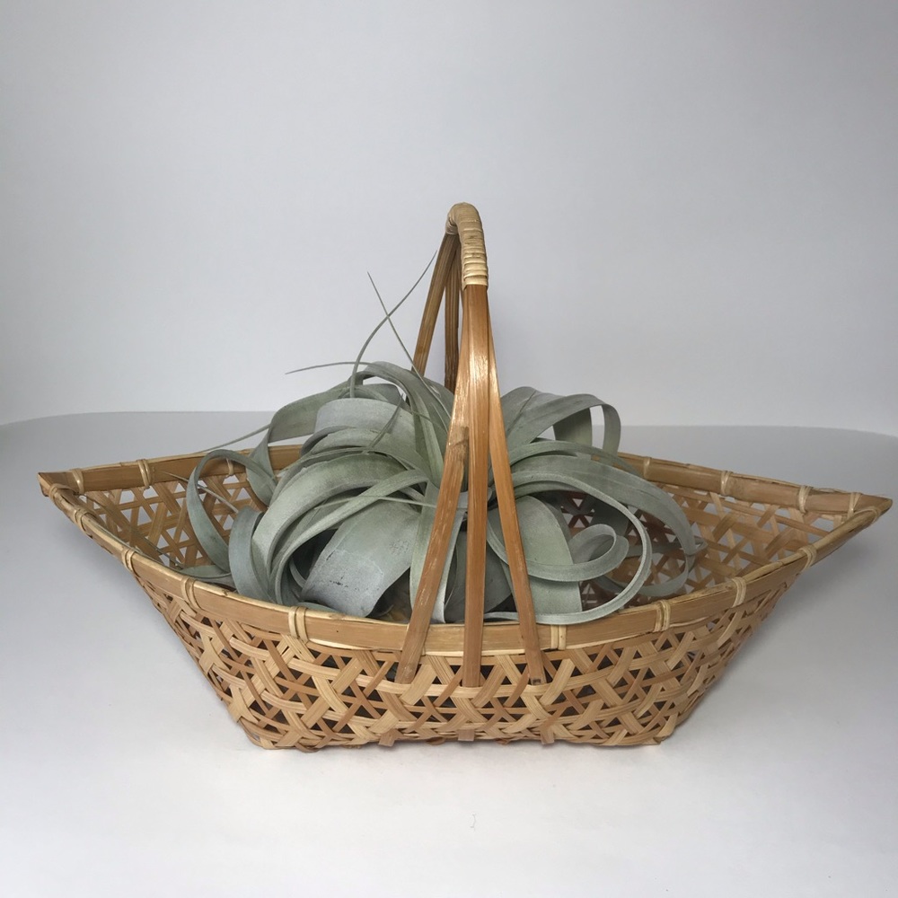 Vintage Boho Woven Boat-Shaped Basket
